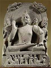 The red sandstone image of the Buddha-Mathura